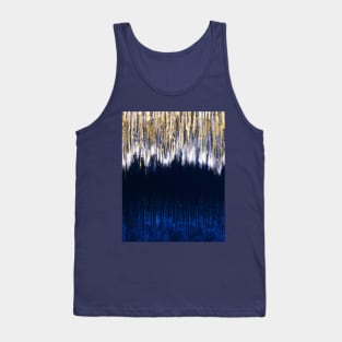 Blue and Gold Abstract Digital Painting Tank Top